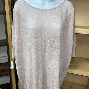 SARAH PACINI LINEN COVER UP TOP WOMENS OSFM LIGHTEST PINK